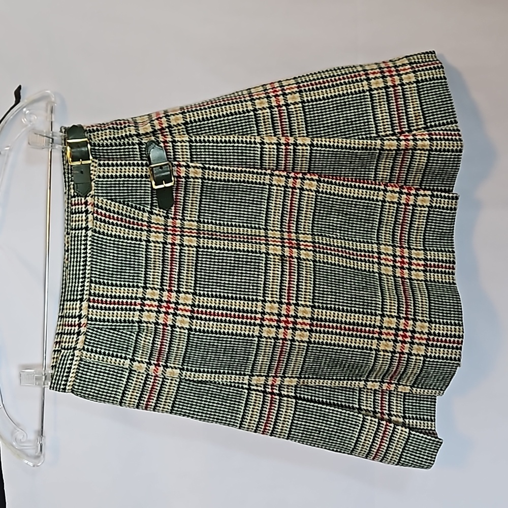 Vintage College Town of Boston (7/8) Kilted Skirt, plaid, XS